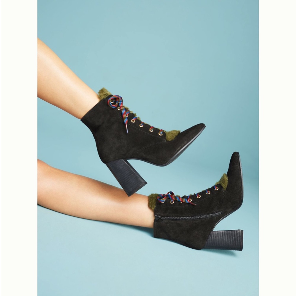 ANTHROPOLOGIE - suede lace up boots